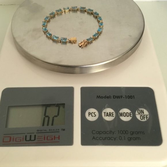 10k BLUE TOPAZ BRACELET - Picture 3 of 4